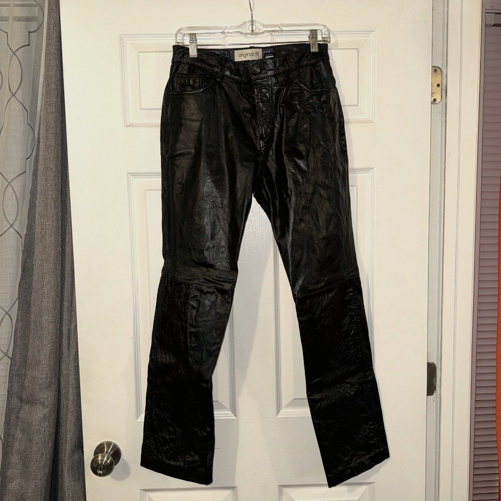 Gap Black Genuine Leather Pants